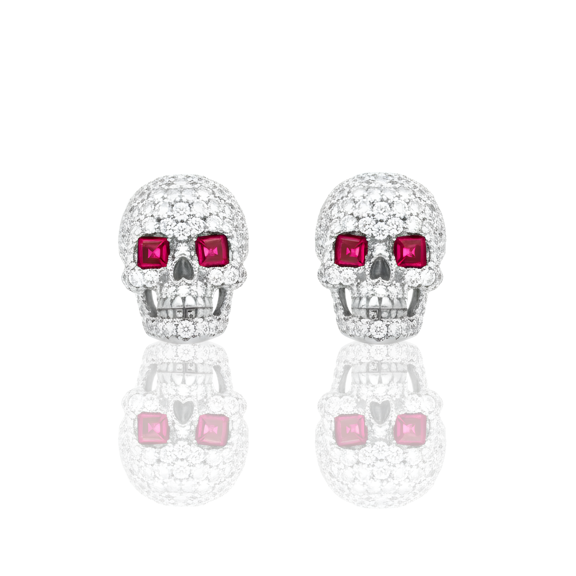 Hip Hop Skull Diamond Earrings | Iced Out Statement Studs