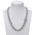 Iced Out Round Diamond Cable Link Chain Heart Clasp